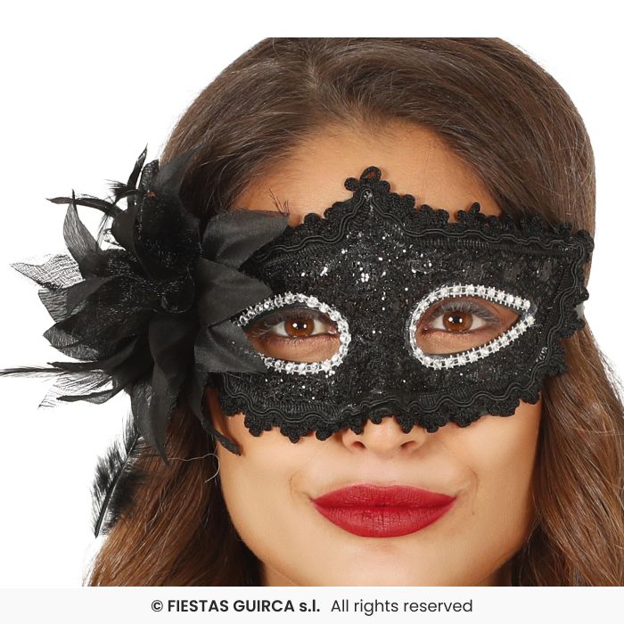 Black Mask With Flower