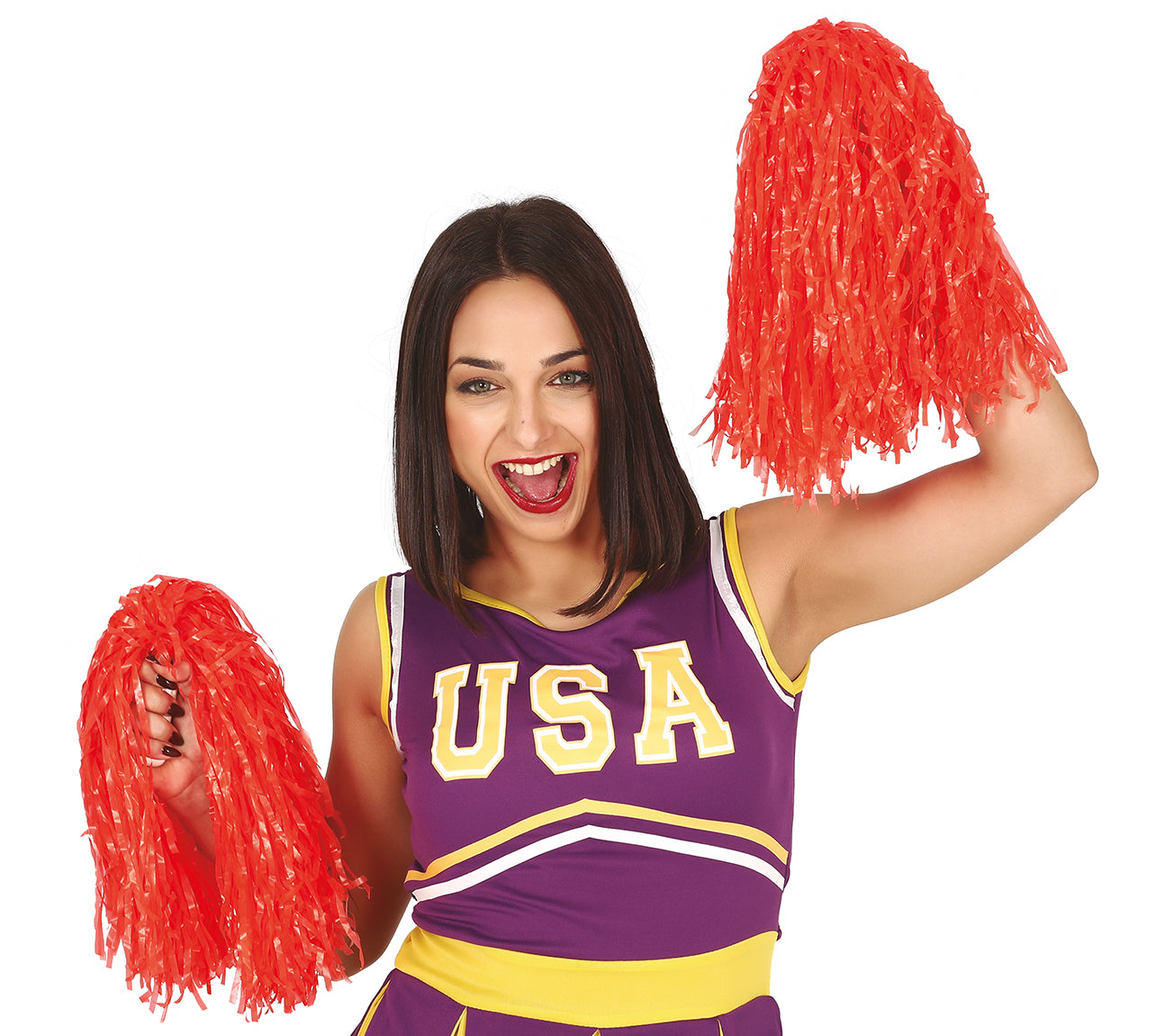 2 Red Pom Poms