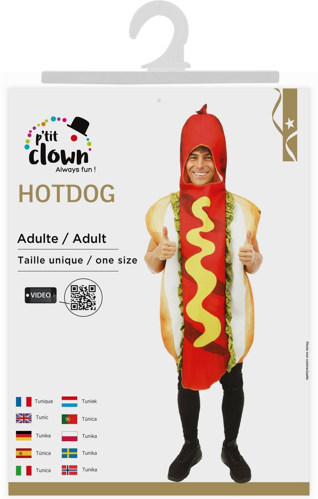 Hotdog Costume - One Size - Adult