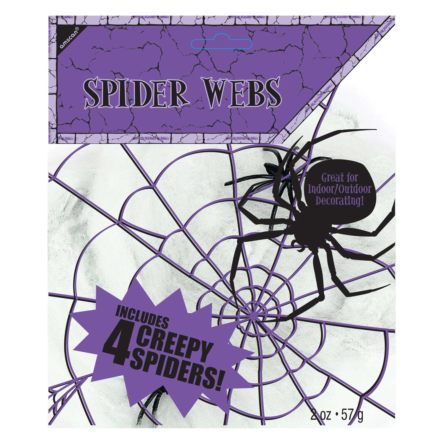 Spider Web With 4 Spiders Large