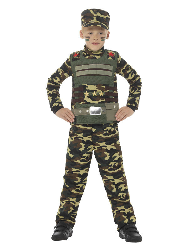 Camouflage Military Boy Costume Green