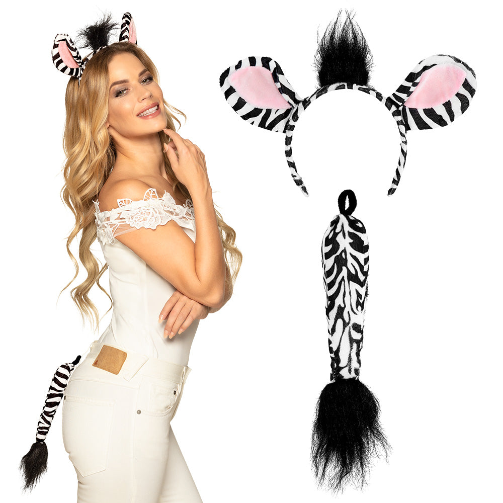 Zebra Set with Tiara and Tail