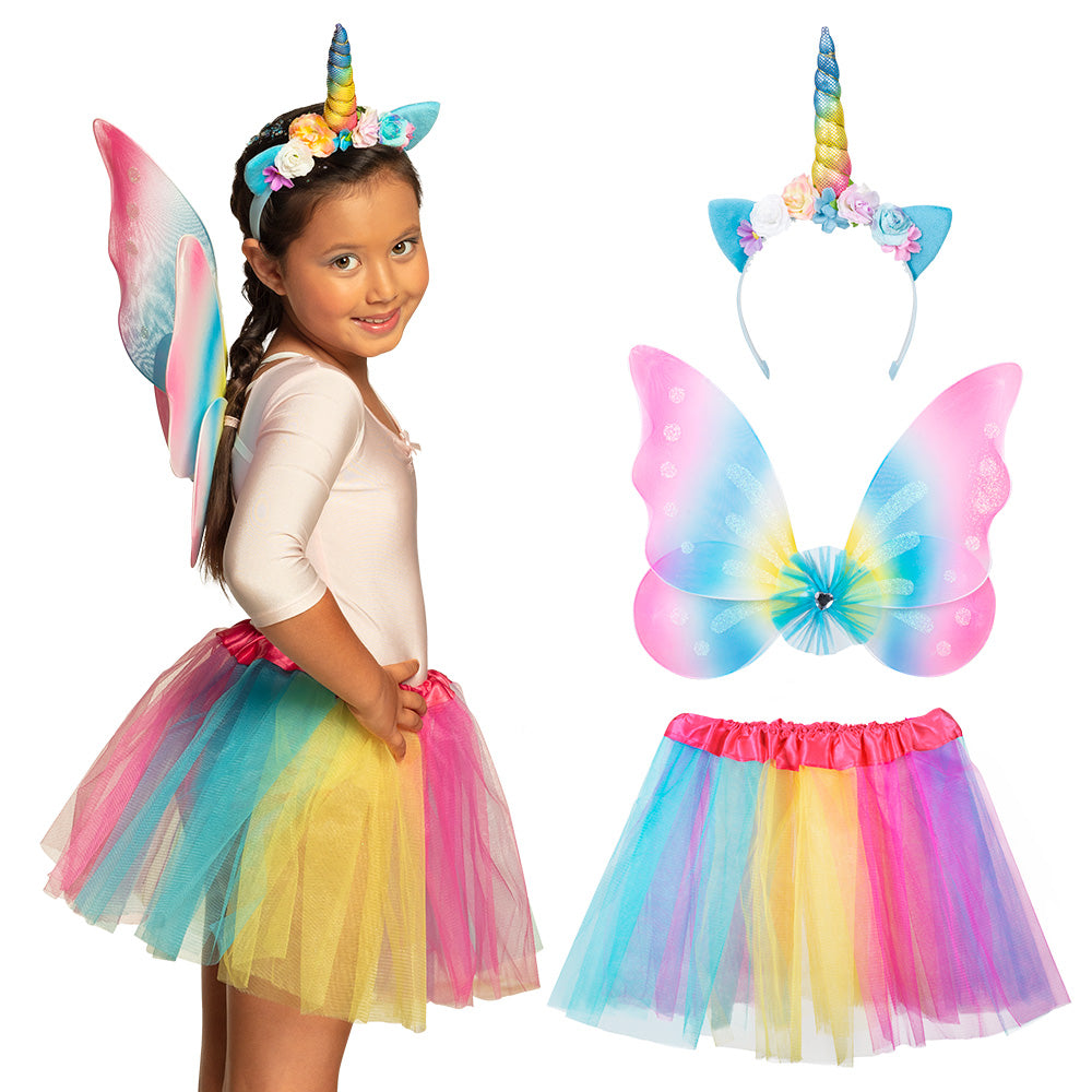 Unicorn Fairy Set (Tiara, Wings and Tutu) Child