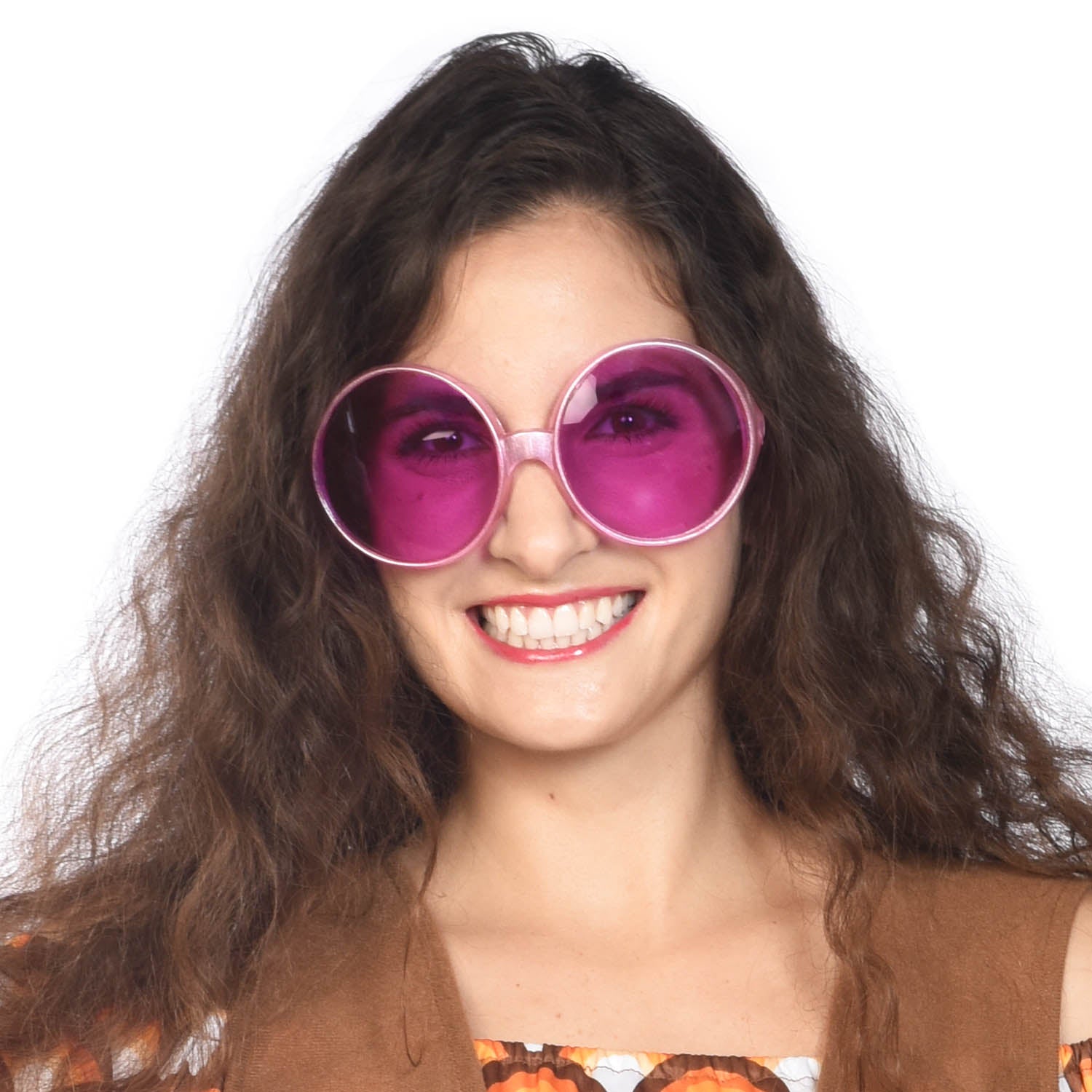70s Party Glasses Neon Pink