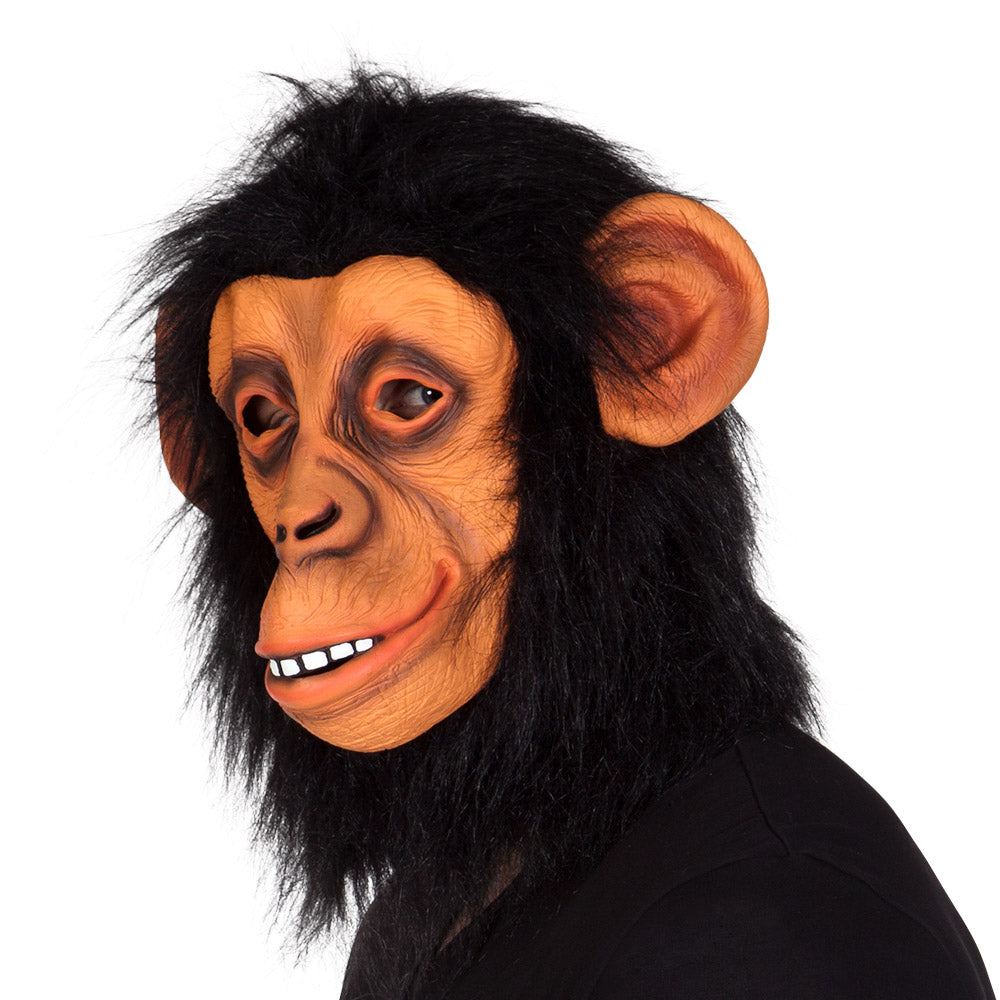 Latex Chimpanzee With Hair Head Mask
