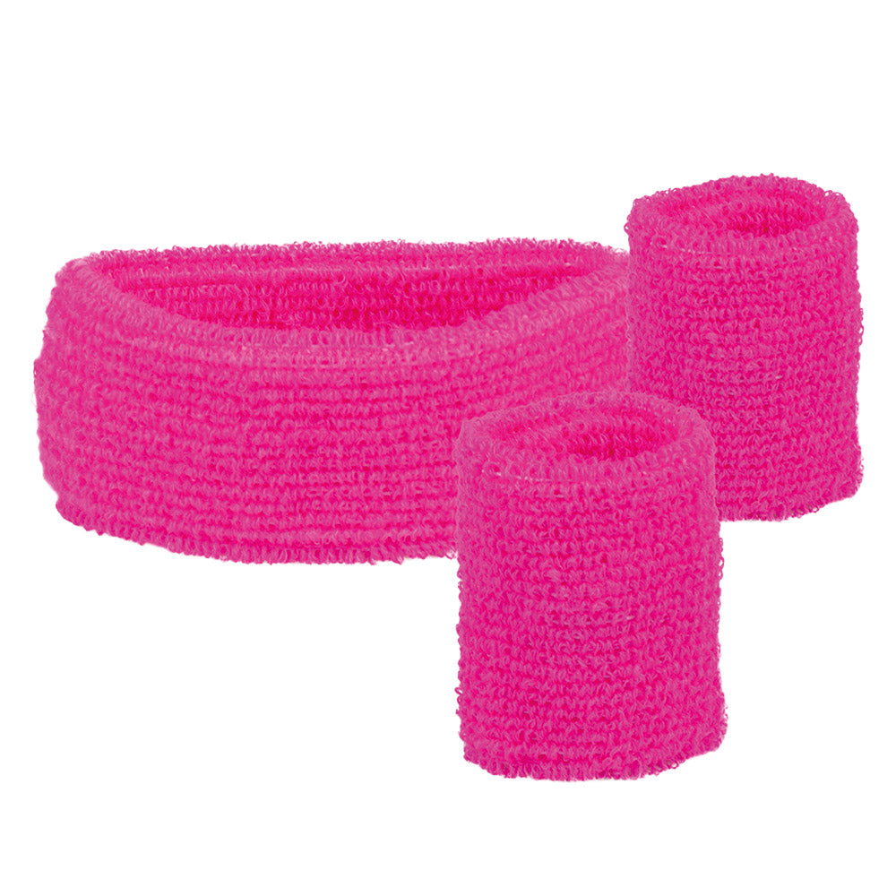 Sweatbands Set Neon Pink