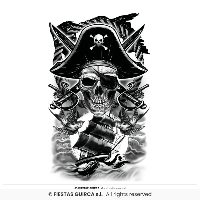 Pirate Tattoo 14x30 Cms