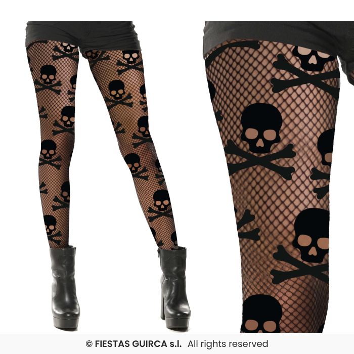 Fishnet Tights Pirate Skulls