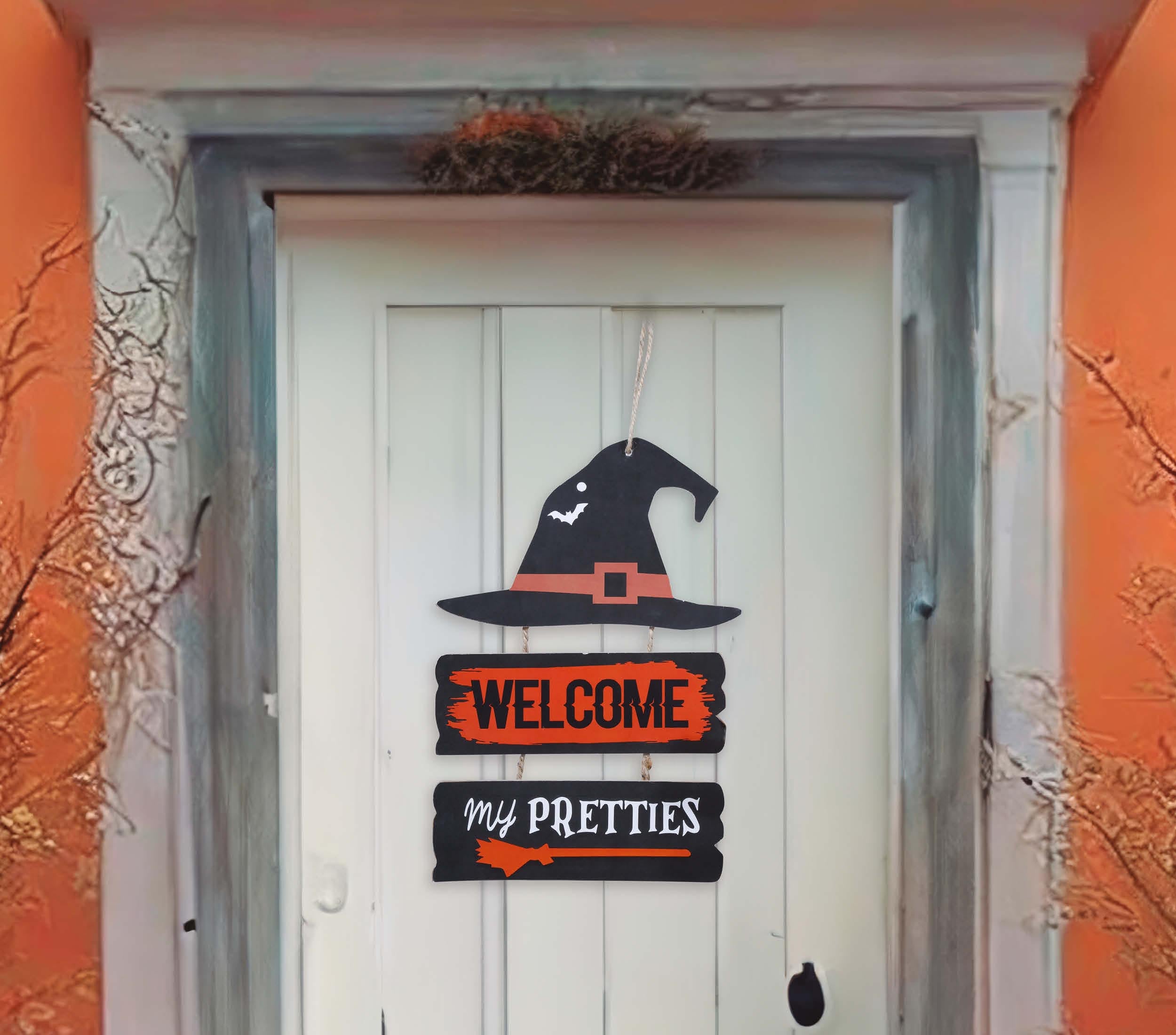 Witch Sign "Welcome" 32x21cms