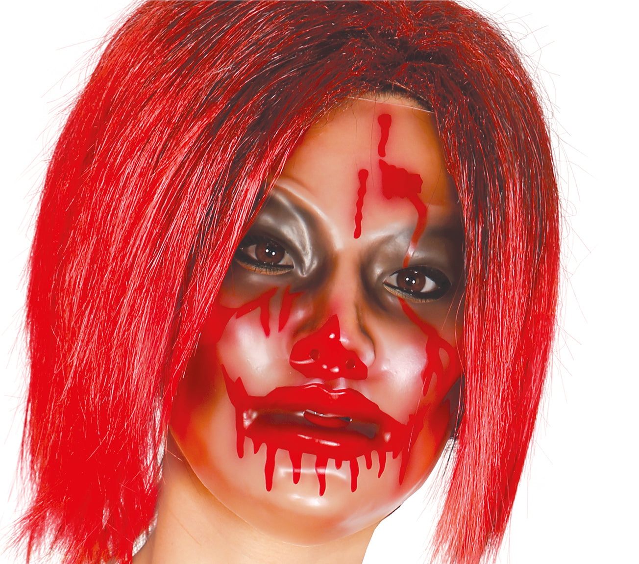 Transparent Woman With Blood Mask Pvc