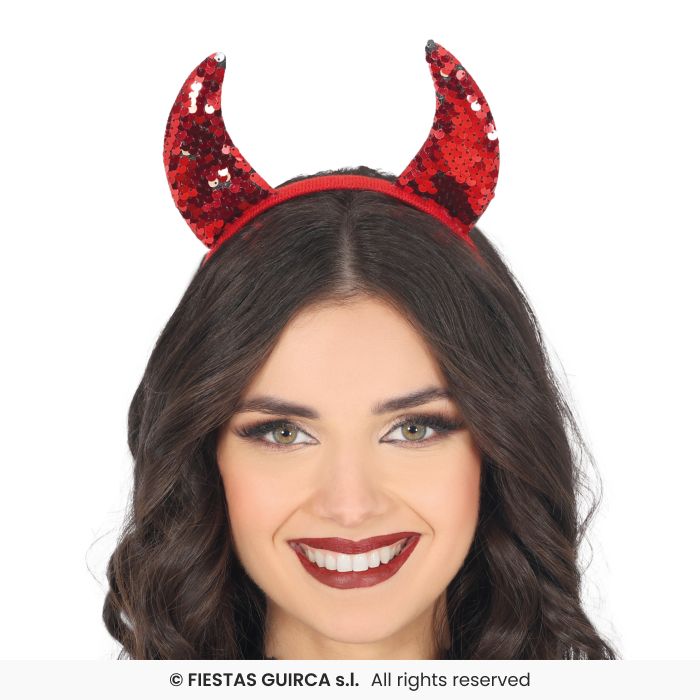 Shiny Red Horns Headband