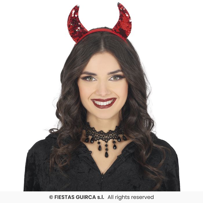 Shiny Red Horns Headband
