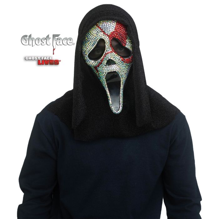 Ghost Face Bloody Bling Hooded Mask