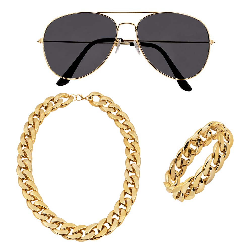 Pimp Set (Necklace, Bracelet and Party Glasses)