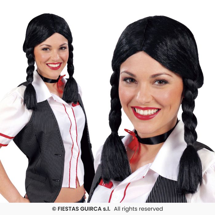 Black Plaited Wig (Box Container)
