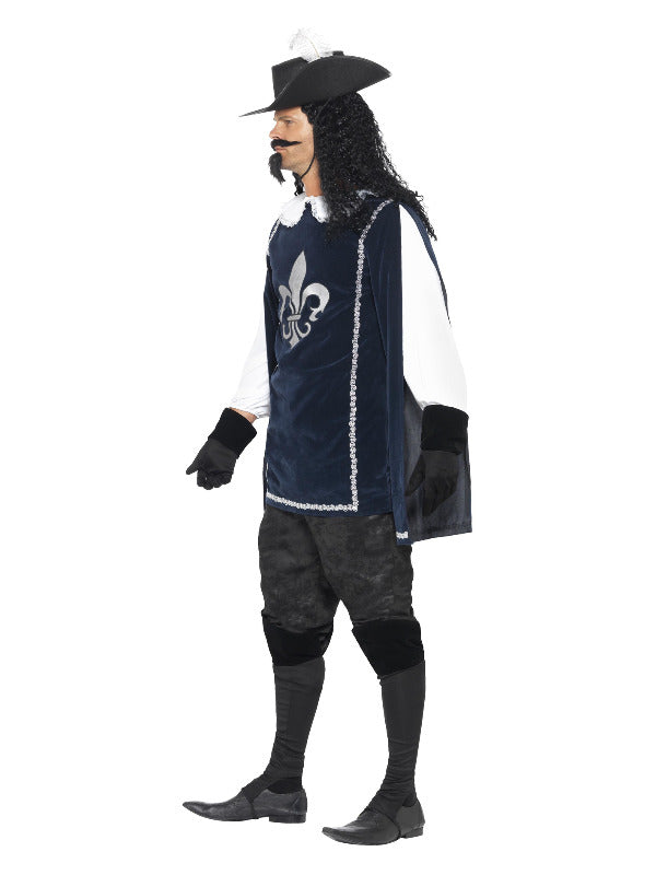 Musketeer Male Costume with Top Hat Navy