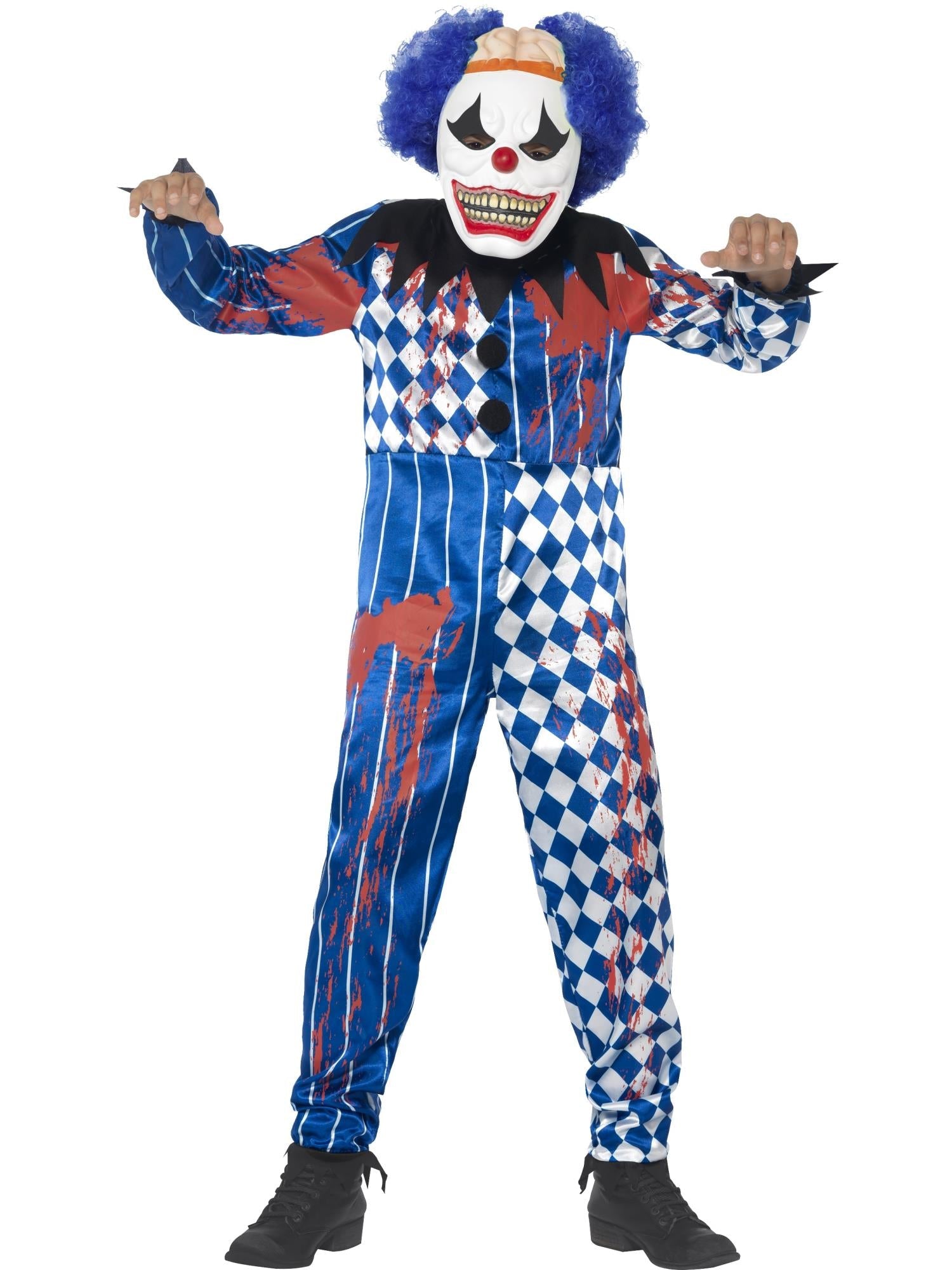 Deluxe Sinister Clown Costume Blue Boys
