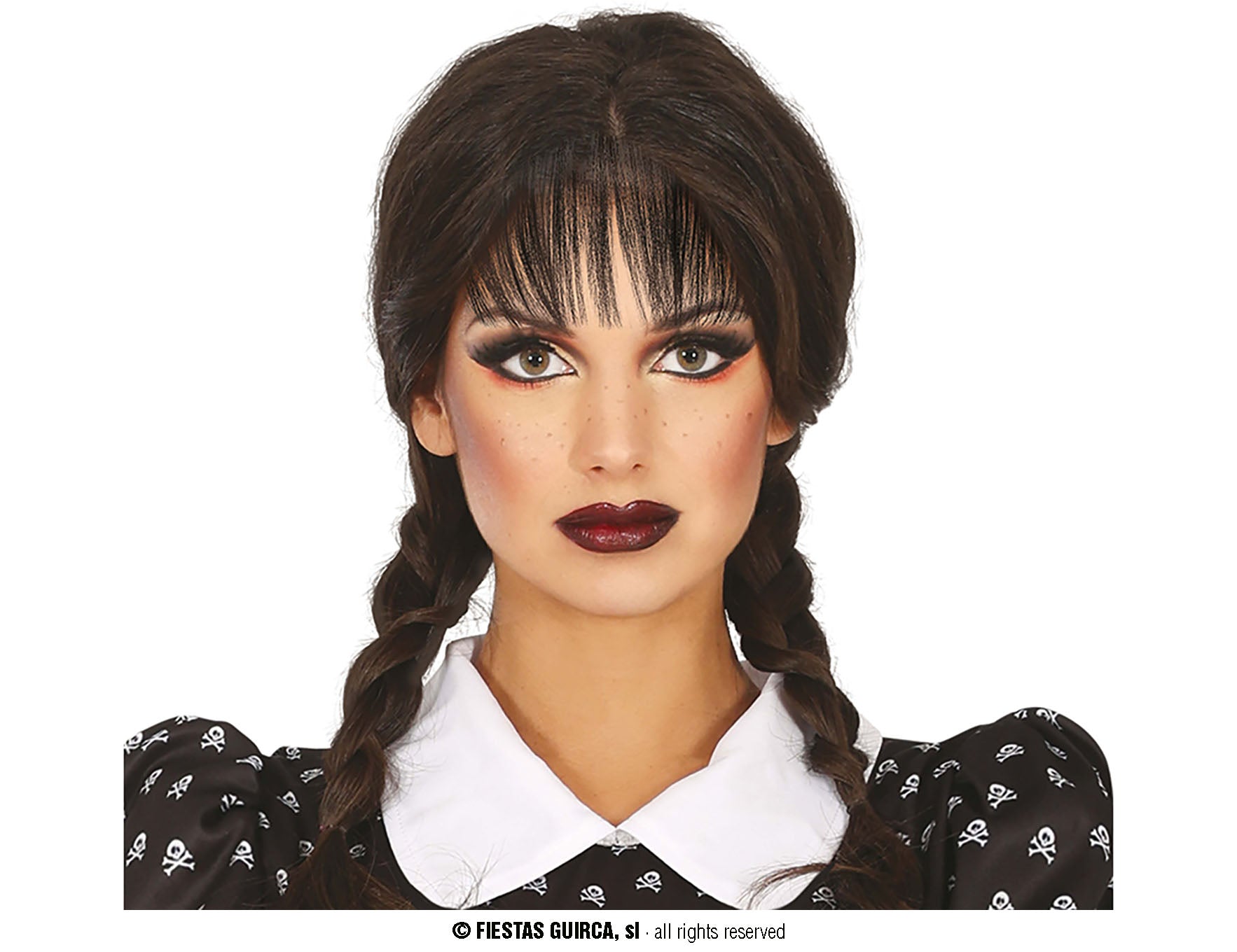 Wednesday Black Braid Wig With Bangs In Box