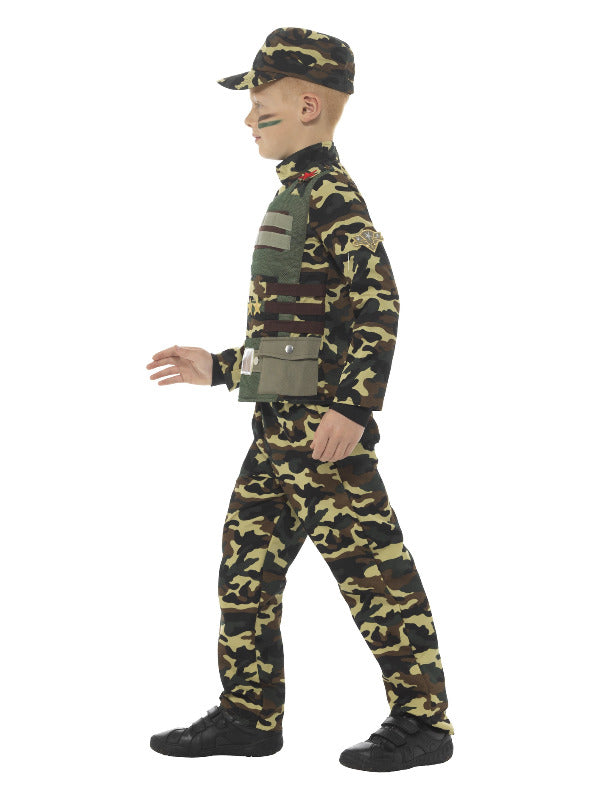Camouflage Military Boy Costume Green