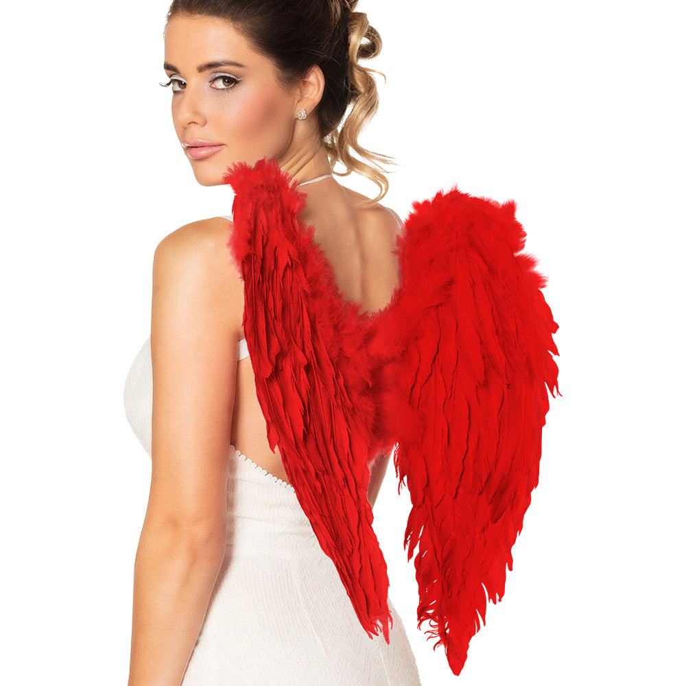 Angel wings folded red