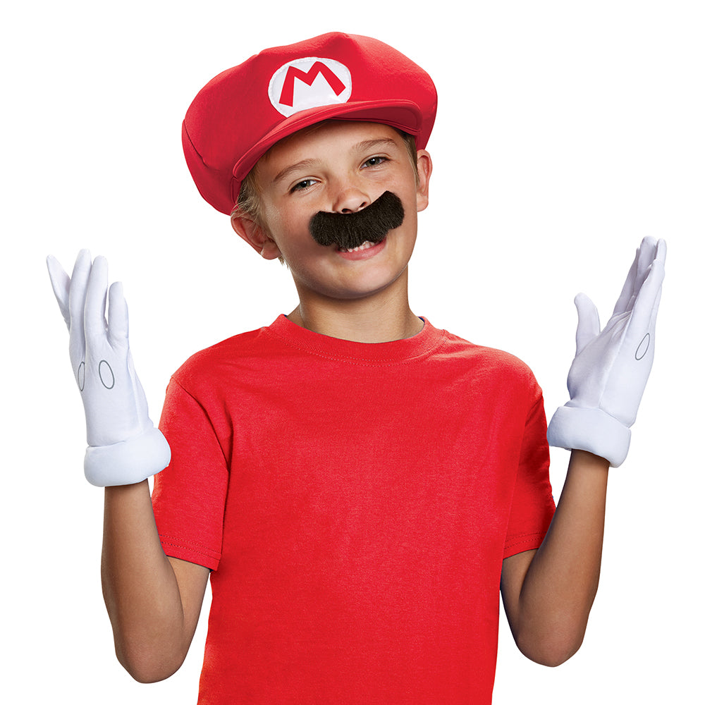 Mario Child Accessory Kit (Hat, Gloves and Mustache)