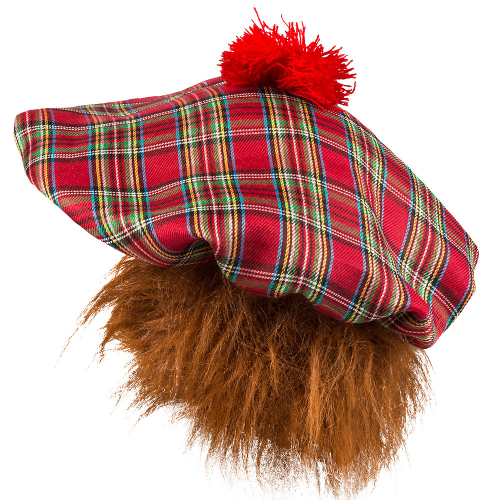 Beret Mr Tartan Red With Hair