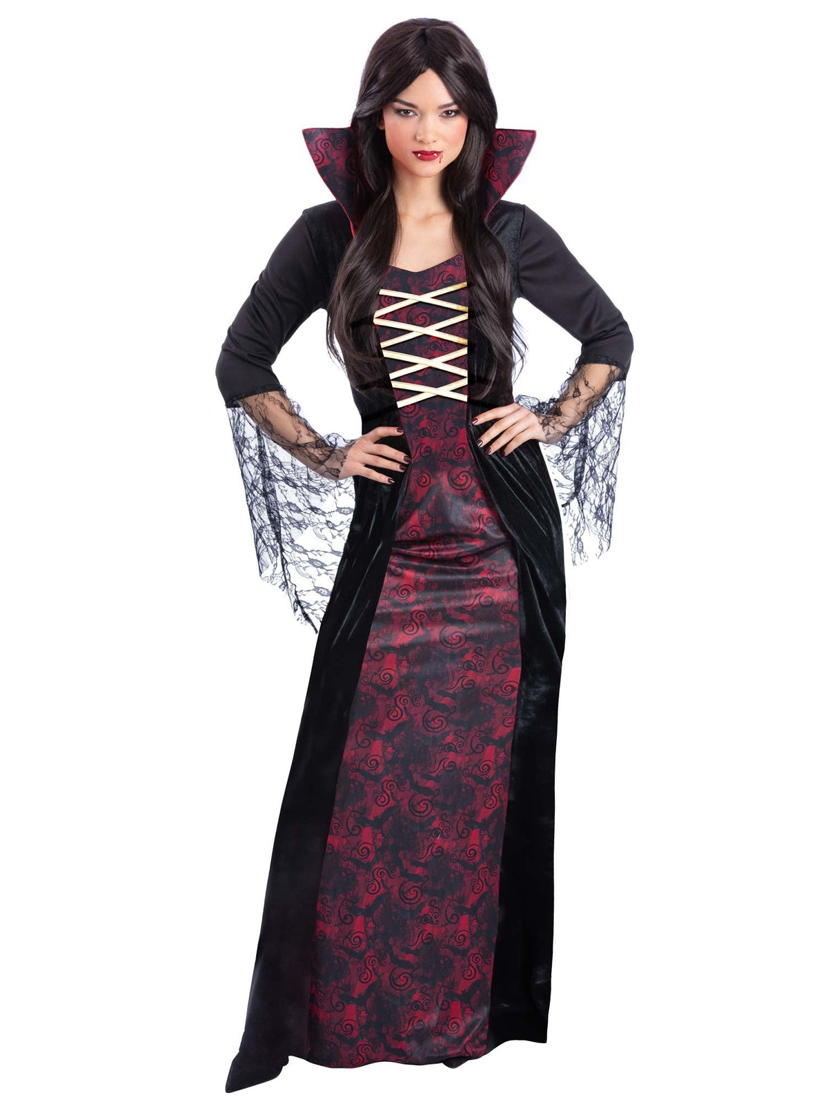 Vampiress Costume Black/Red Womens