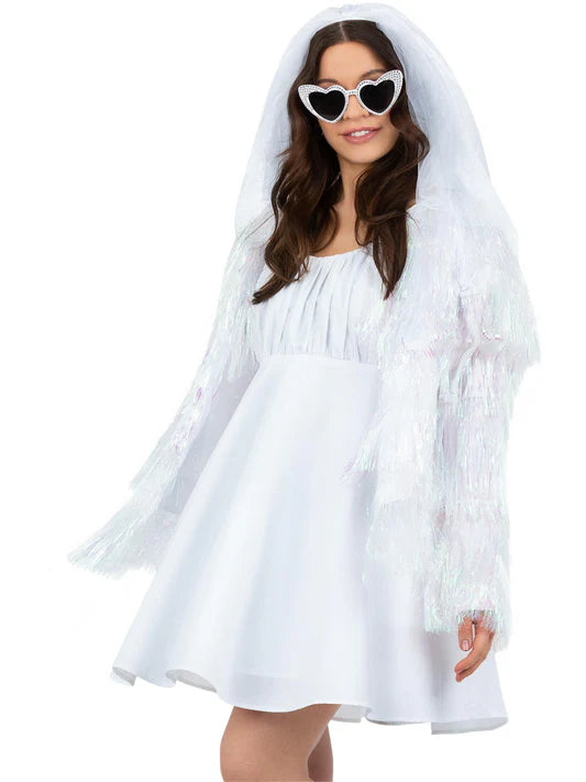 Fever Tinsel Festival Jacket - White