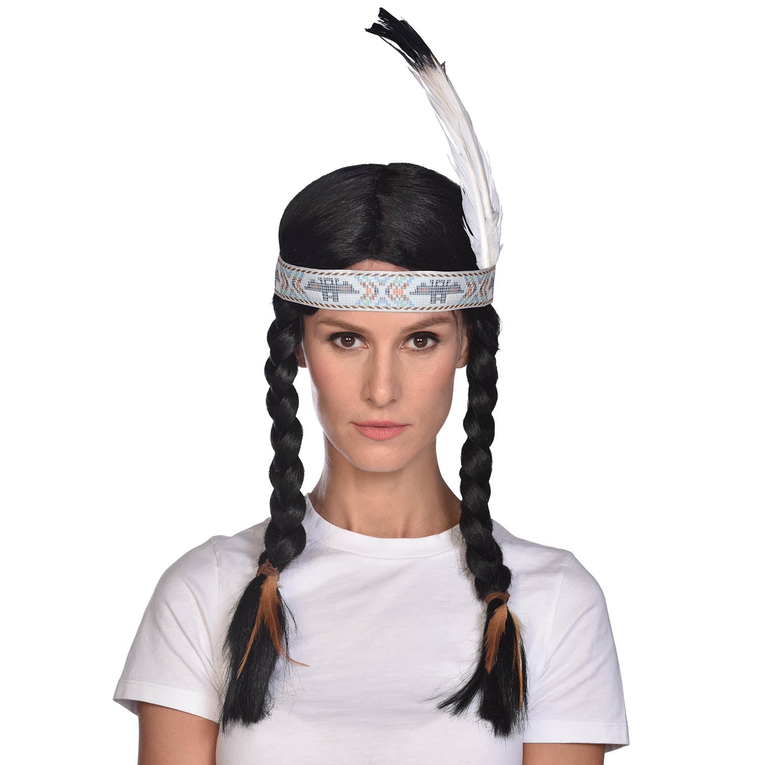 Native American Wig with Headdress
