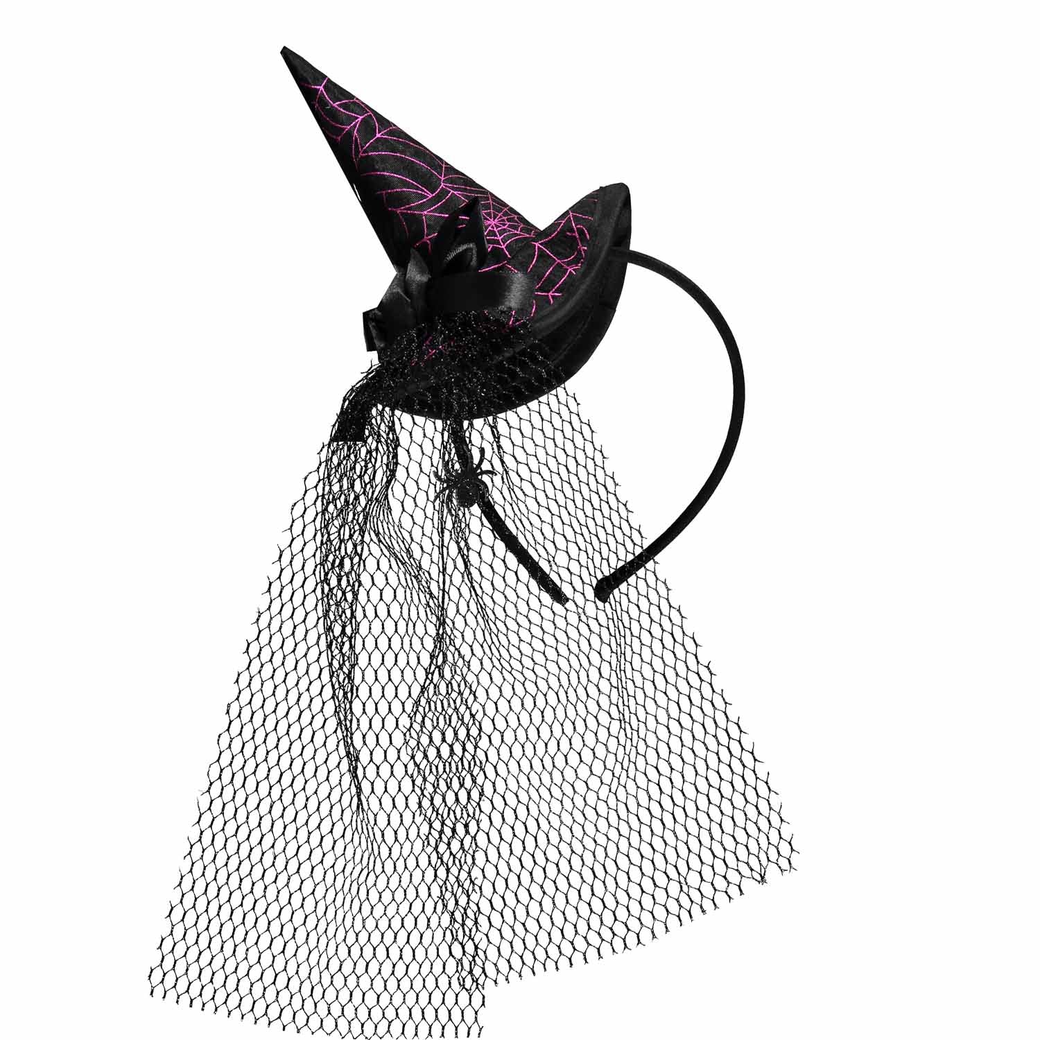 Mini Witch Hat With Bow And Feathers