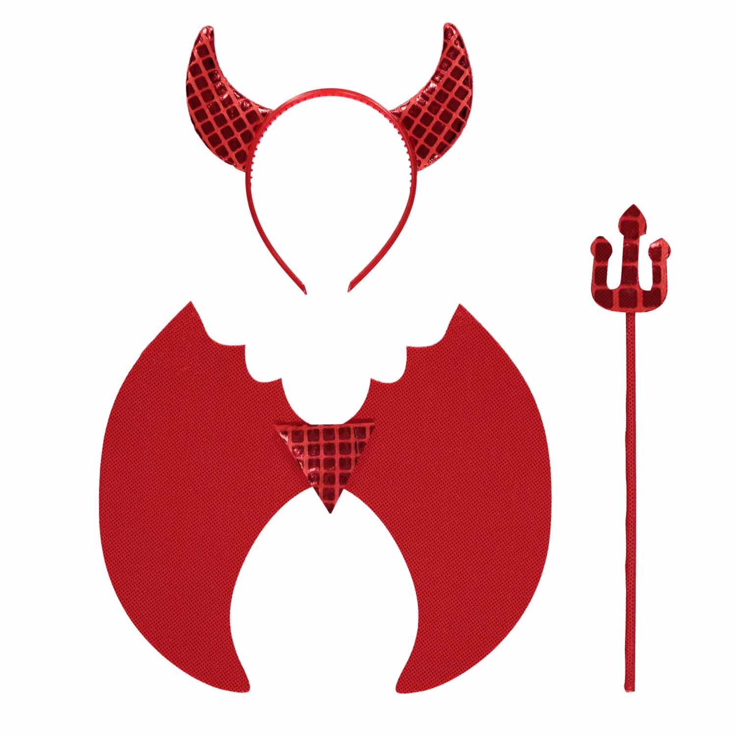 Foil Devil Wings with Headband and Trident 1