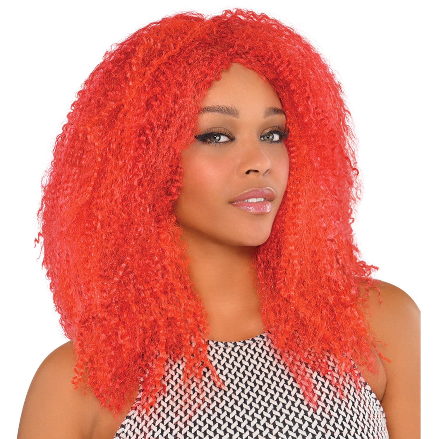 Red Crimped Wig