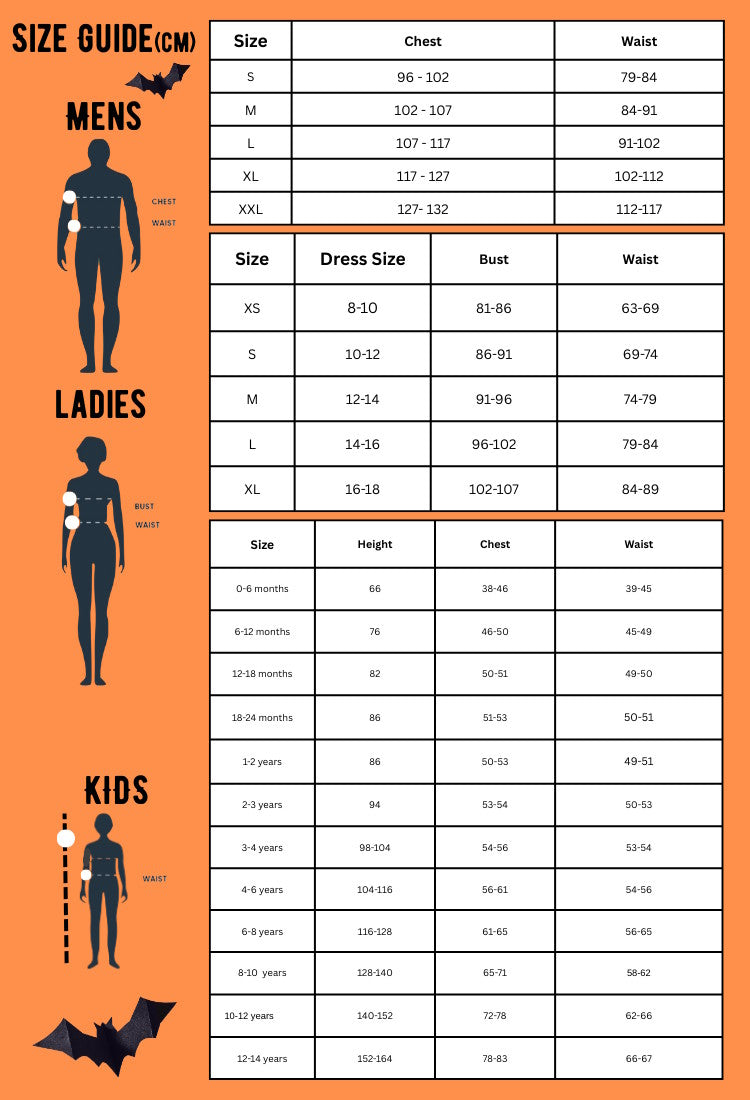 Amscan Size Guide