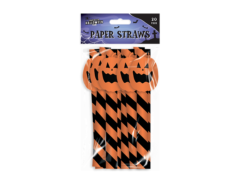 Halloween Paper Straws (Orange)