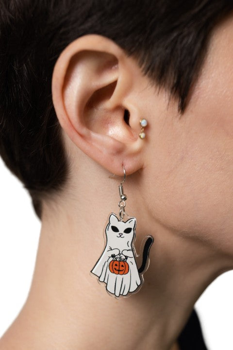 Trick Or Treat Cat Earrings