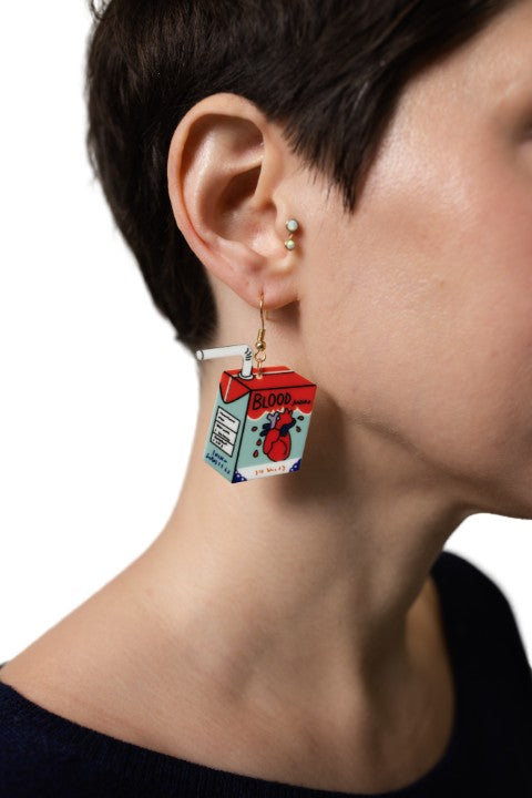 Blood Juice Box Earrings
