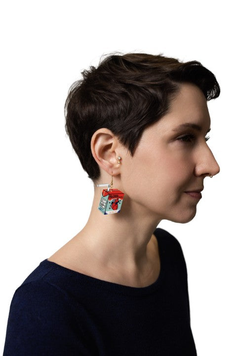 Blood Juice Box Earrings