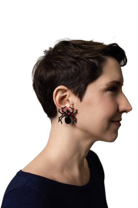 Ruby Spider Earrings