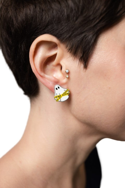 Crime Scene Ghost Stud Earrings