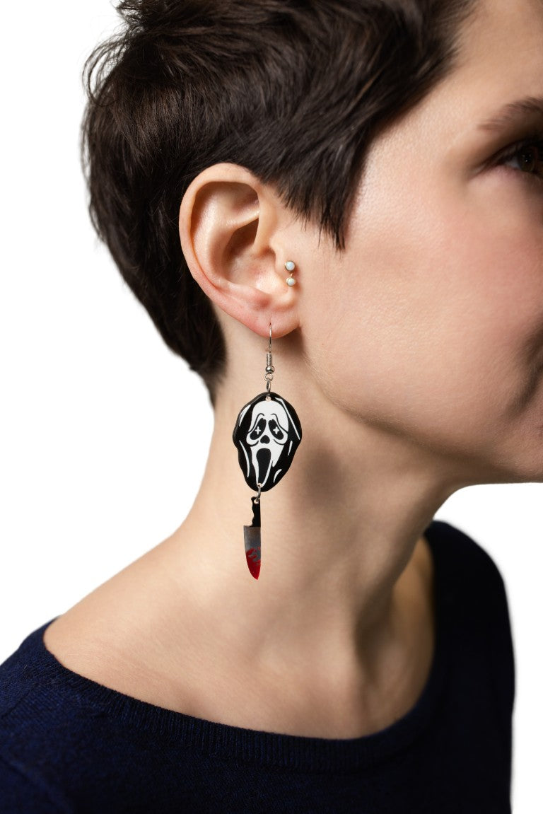 Scream Knife Dangle Earrings