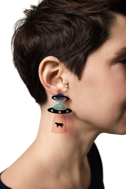Cow Abduction Earrings