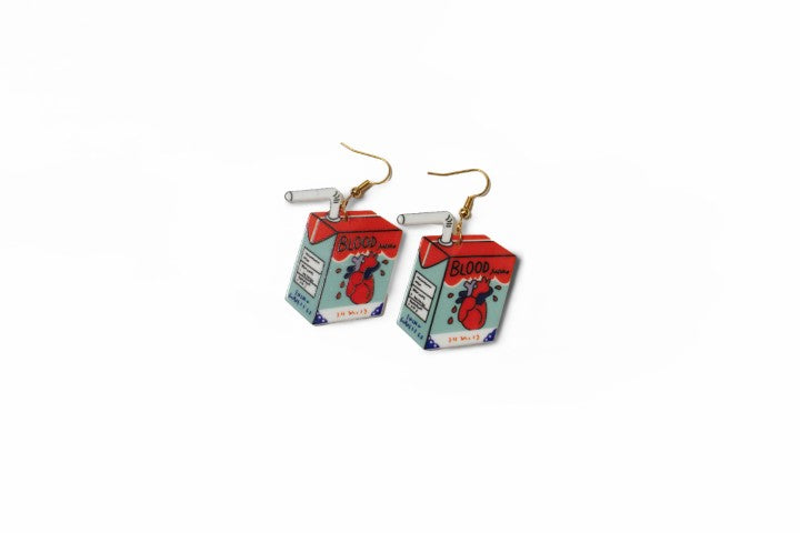 Blood Juice Box Earrings