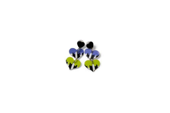 Striped Heart Earrings