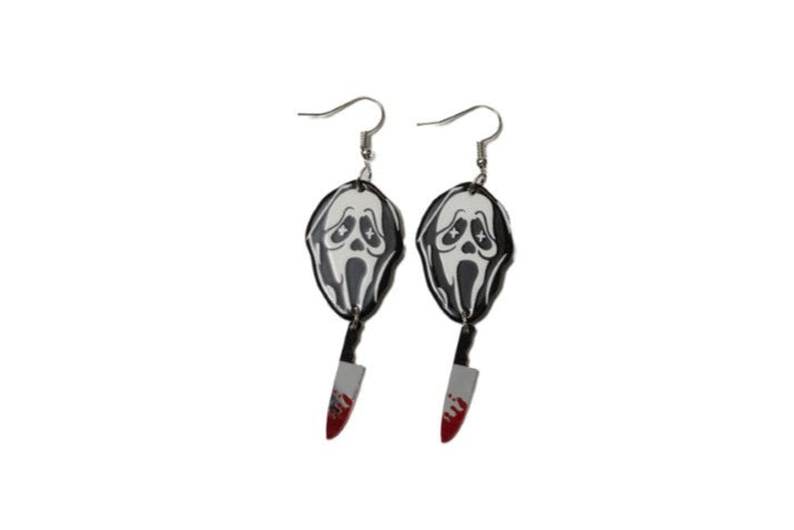 Scream Knife Dangle Earrings