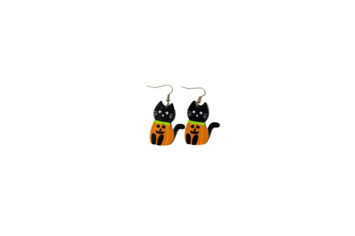 Pumpkin Cat Earrings