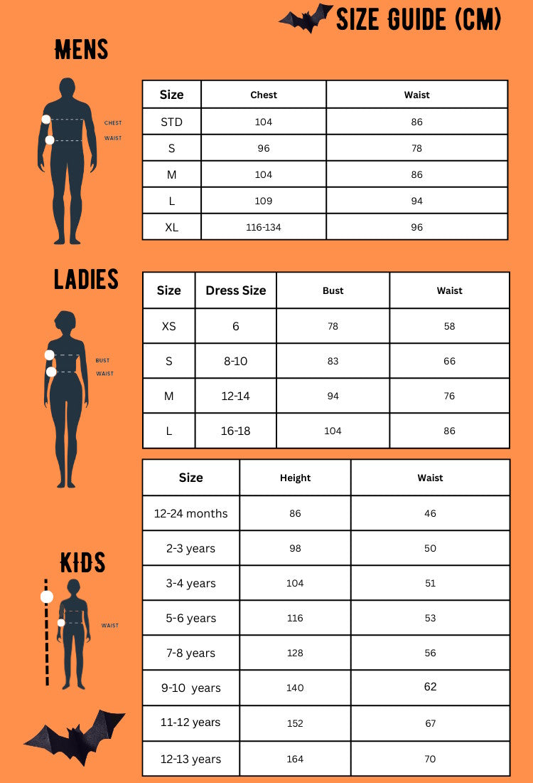 Rubies Size Guide