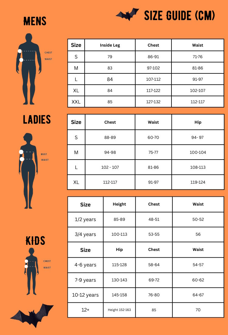Smiffy Size Guide
